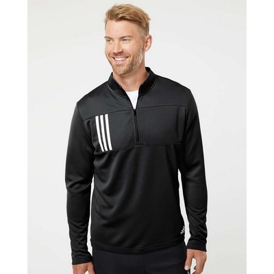 Adidas® 3-Stripes Double Knit Quarter-Zip Pullover Shirt
