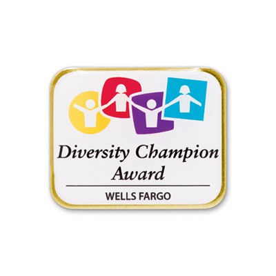 Printed Lapel Pin - 1" to 1.25", Full Color Imprint